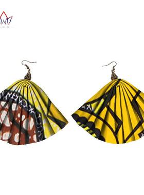 手工夸张扇形非洲民族风耳坠饰品女African scalloped earrings