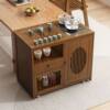Tea cabinet, mobile tea table, tea cart, household balcony small tea table, wheeled tea table, kung fu tea set, water boiling unit