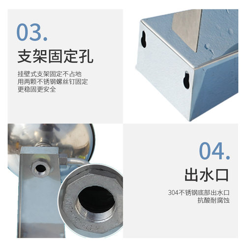 工业304不锈钢洗眼器实验室双口紧急立式壁挂式紧急喷淋验厂装置 - 图2