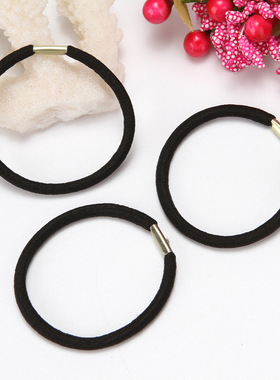 黑色发绳无缝手工蝴蝶结DIY