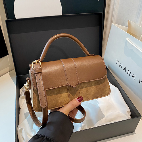 高级感小众设计包包女2024新款夏季单肩斜挎包百搭复古手提小方包-图0