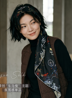 100%桑蚕丝细长条丝巾发带秋季女