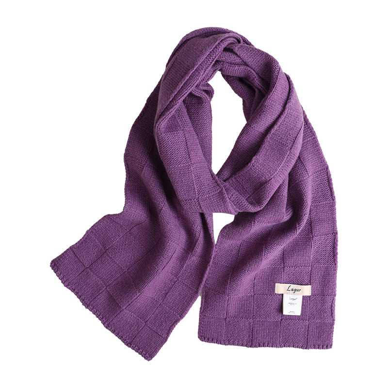 Lagur静奢棋盘100%美利奴羊毛彩色围巾针织围脖女冬季新款高级感,淘宝优惠券,粉丝福利购,淘宝优惠卷