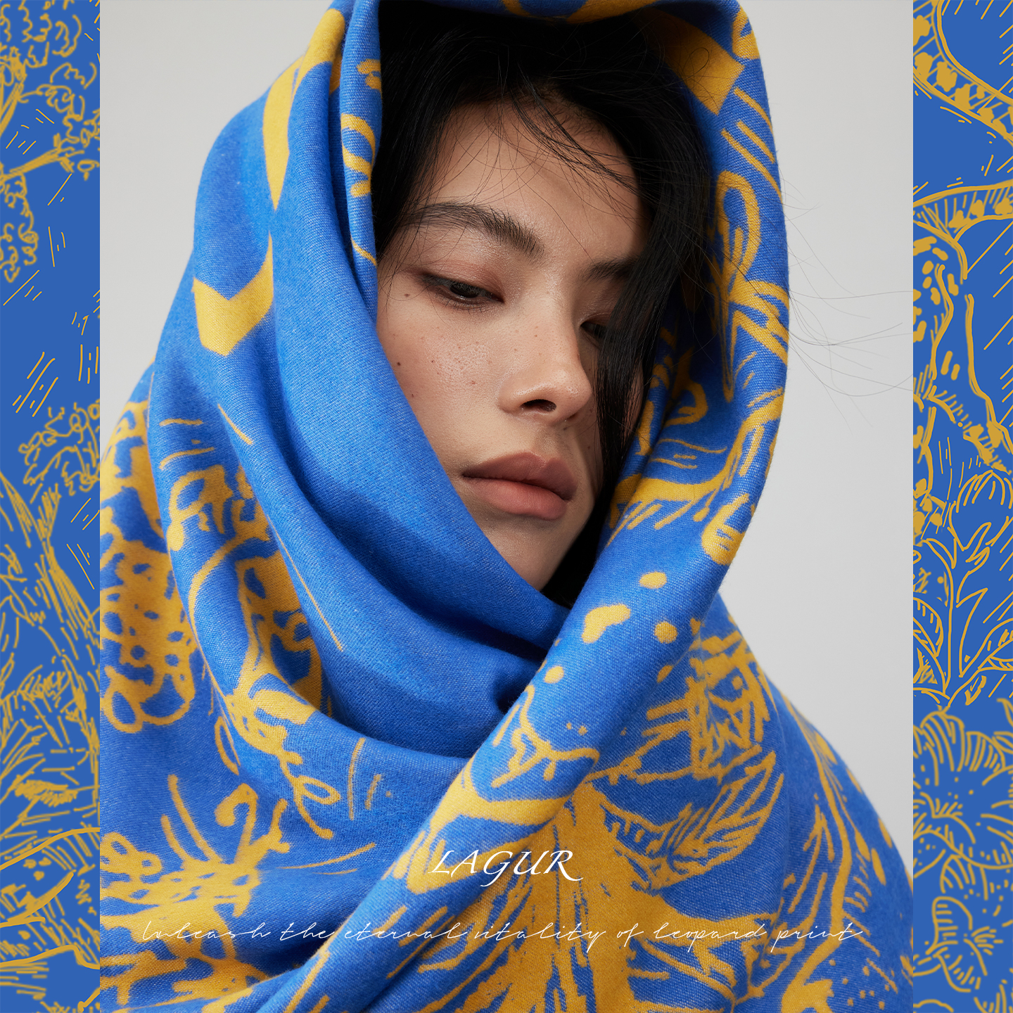 Lagur豹·永恒生命力[A类]加厚围巾披肩两用毛毯130大方巾女冬季 - 图1