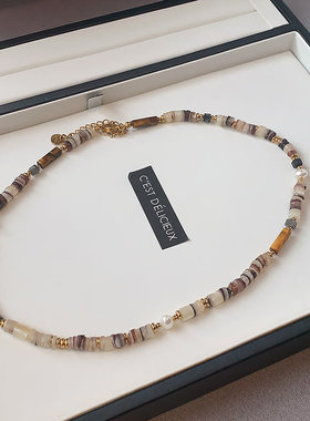 XMR串珠天然石玛瑙项链