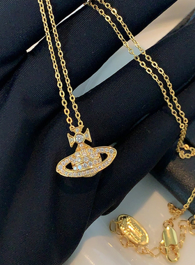 XMR欧美朋克镶钻星球西太后项链