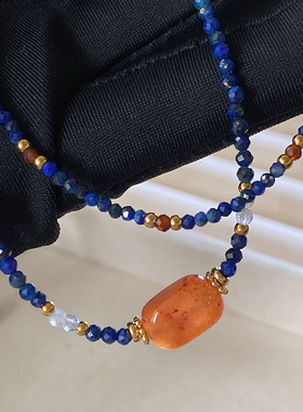 XMR串珠天然石青金石项链