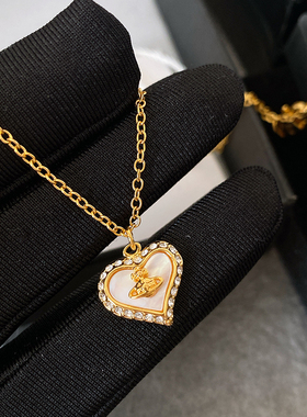 XMR西太后土星心形贝母叠戴项链