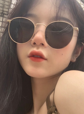 小红书网红同款圆脸女潮街拍墨镜