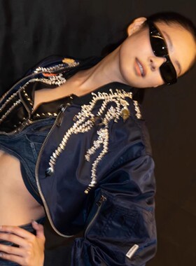 jennie同款长方形Y2K千禧风发箍墨镜女潮流凹造型街拍太阳眼镜男