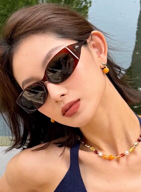 韩版方形大框圆脸墨镜女辣妹街拍凹造型Y2K夏季海边遮阳太阳眼镜