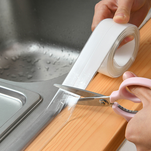日本厨房美缝贴水槽灶台防水封边胶水池防霉缝隙条洗碗池马桶边缘
