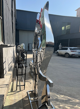 不锈钢医院雕塑红十字抽象爱心