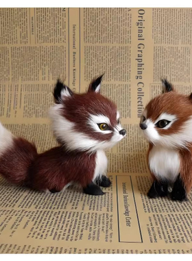 仿真动物大头金狐狸橱窗摆件