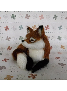 狐狸摆件山羊皮毛工艺品