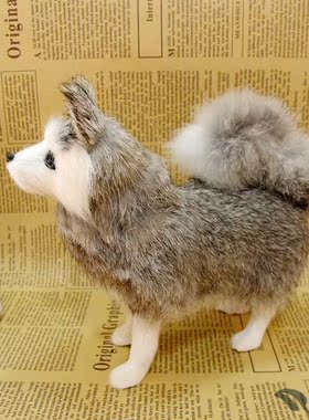 仿真哈士奇萨摩耶白狗灰狗二哈