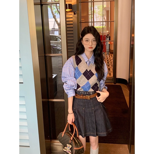 Летняя дизайнерская джинсовая юбка, высокая талия, тренд сезона, А-силуэт, плиссированная юбка