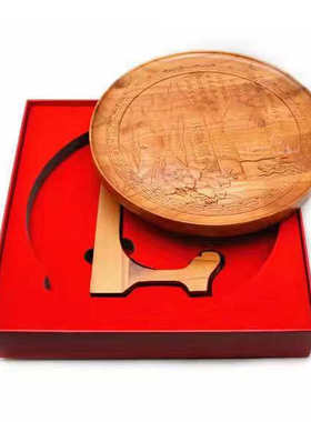 泰山桃木王五岳独尊摆件看盘精美礼盒