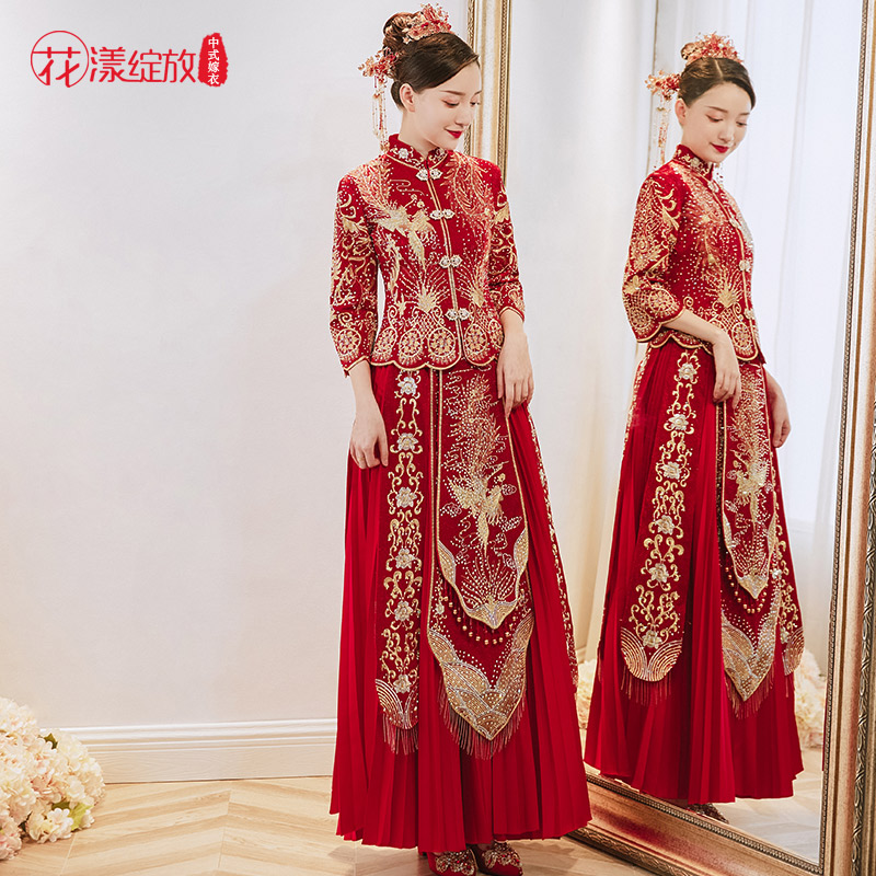 花漾绽放旗舰店秀禾服新款结婚婚纱礼服新娘中式婚服古代嫁衣敬酒龙凤褂秀和2
