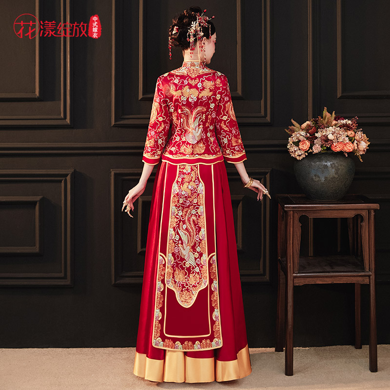 花漾绽放旗舰店秀禾服新娘新款结婚婚纱礼服女夏重工龙凤褂高端中式婚服秀和3