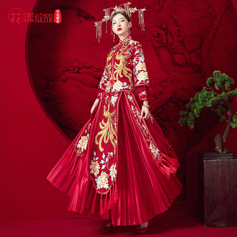 花漾绽放旗舰店秀禾服新娘新款婚纱礼服新娘结婚敬酒服中式婚服结婚龙凤秀和1