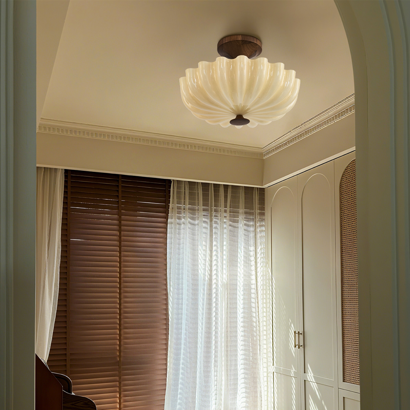 Xucheng French retro bedroom ceiling lamp master bedroom mid-century American high-end study room lamps