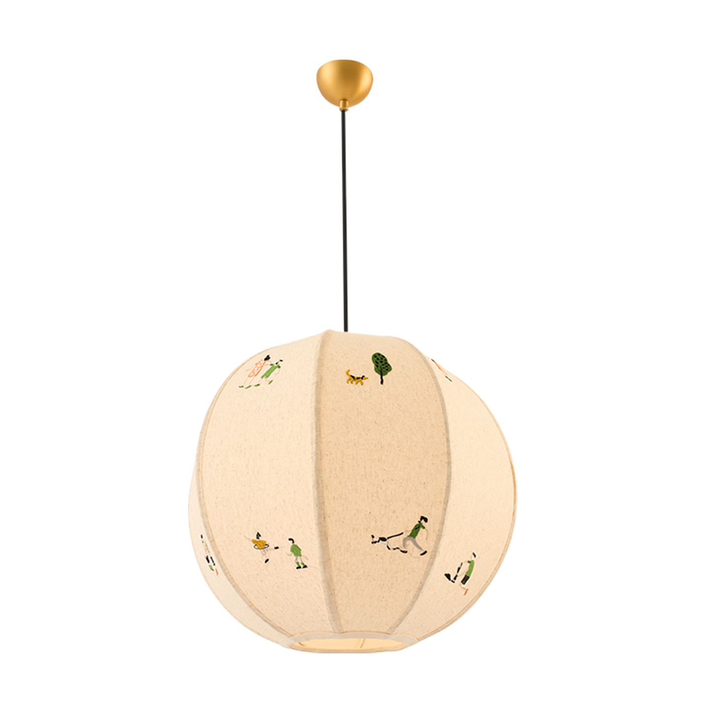 旭呈法式儿童房吊灯卡通男孩女孩可爱卧室灯布艺刺绣奶油风房间灯 - 图3