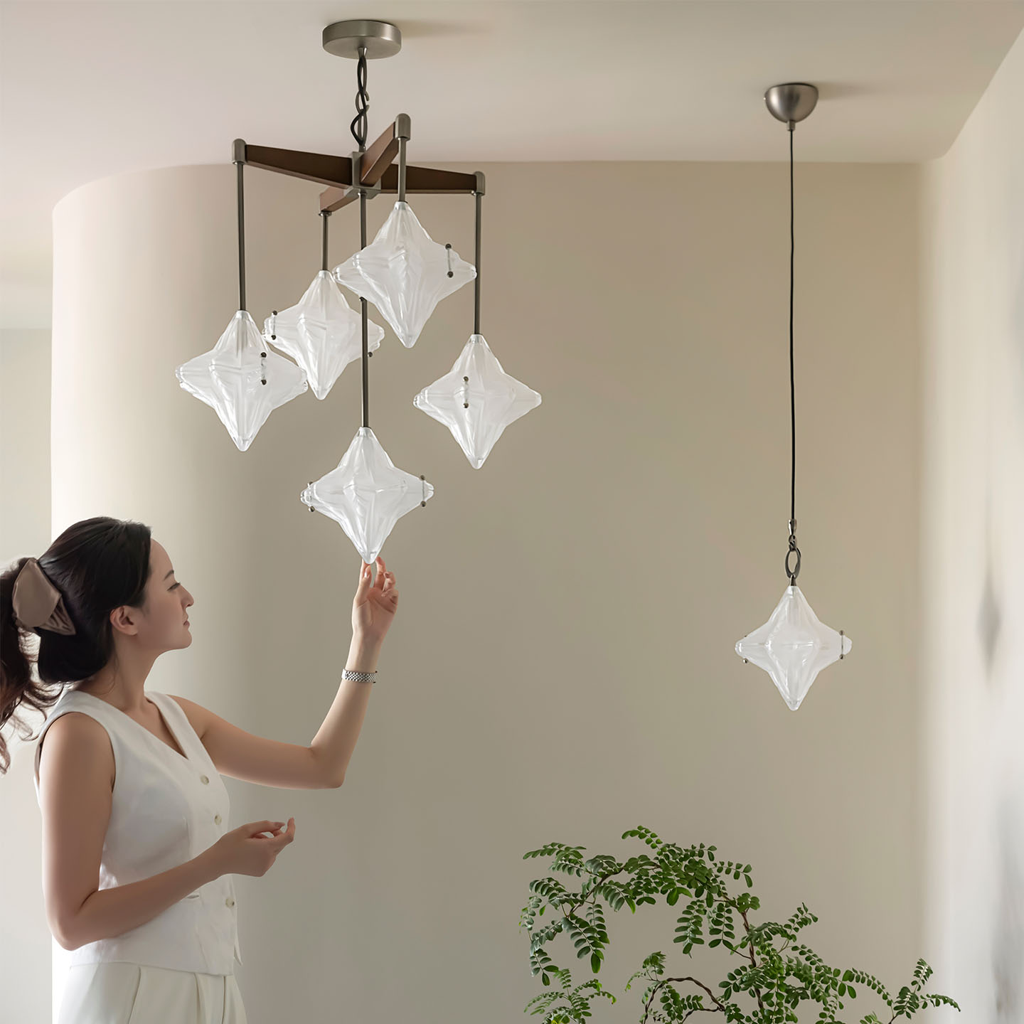 旭呈法式中古星星灯餐厅灯吊灯卧室主灯别墅楼梯灯轻奢奶油风灯具 - 图0