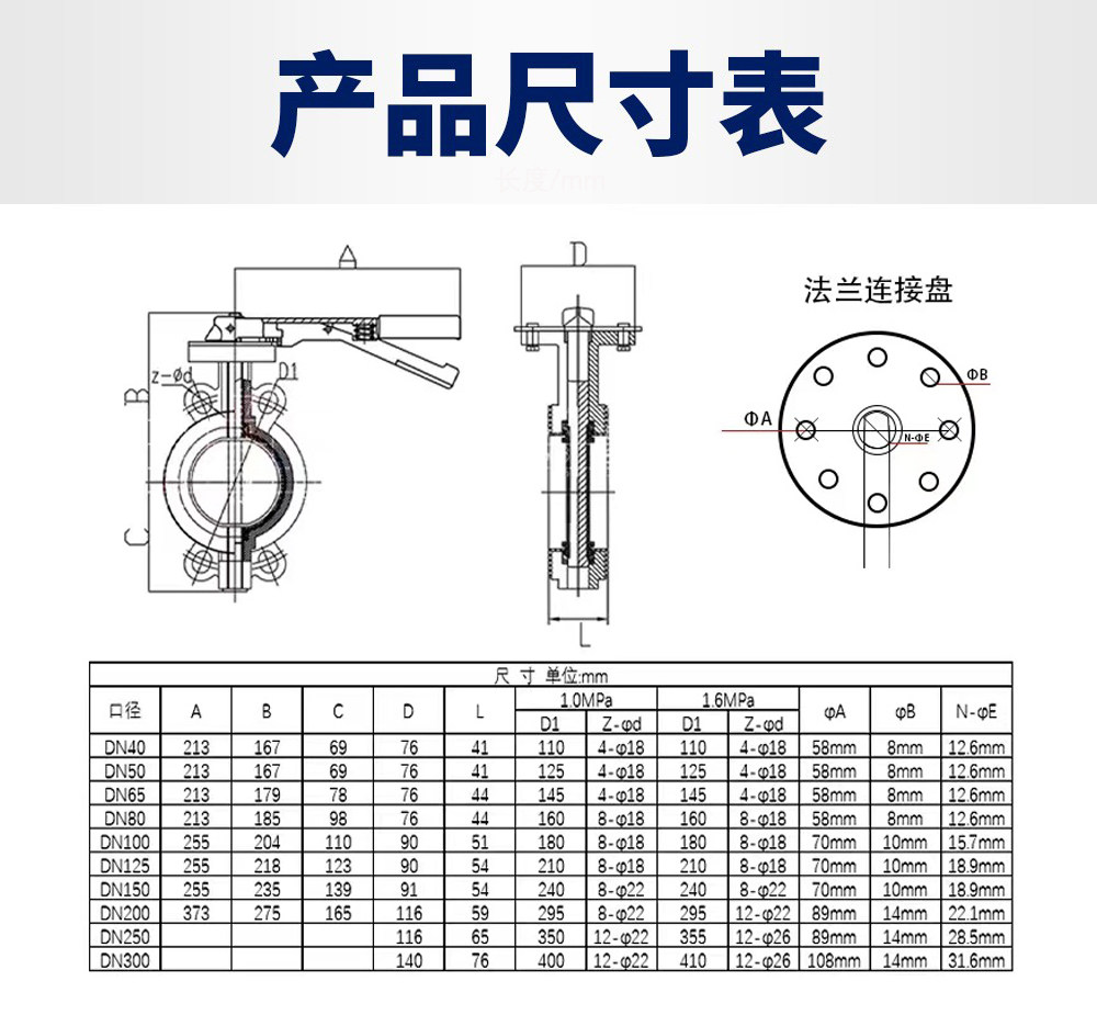 手柄对夹蝶阀D71X-16对夹式铸铁手动碟阀DN50 65 80 100 125 150,淘宝优惠券,粉丝福利购,淘宝优惠卷