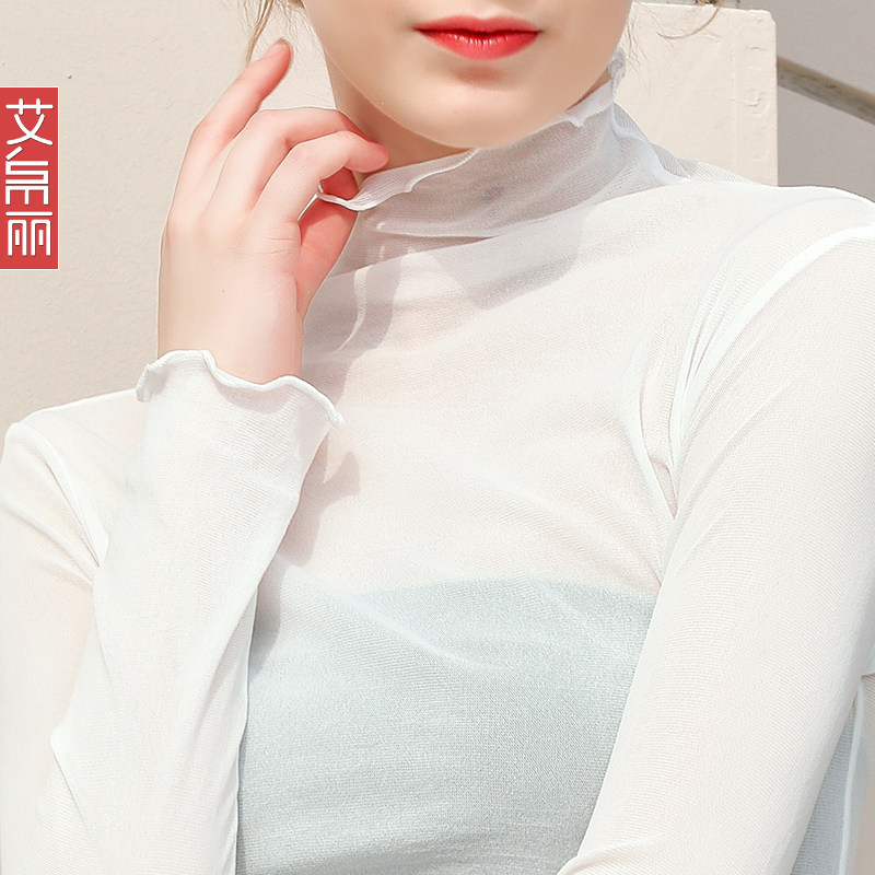 2021春秋新款网纱蕾丝长袖打底衫 艾帛丽蕾丝衫/雪纺衫