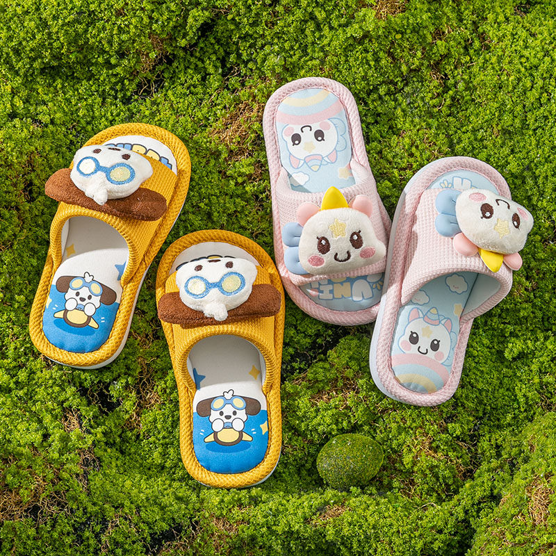 儿童亚麻拖鞋男童四季室内居家用防滑春季女童宝宝男孩夏季布拖鞋,淘宝优惠券,粉丝福利购,淘宝优惠卷