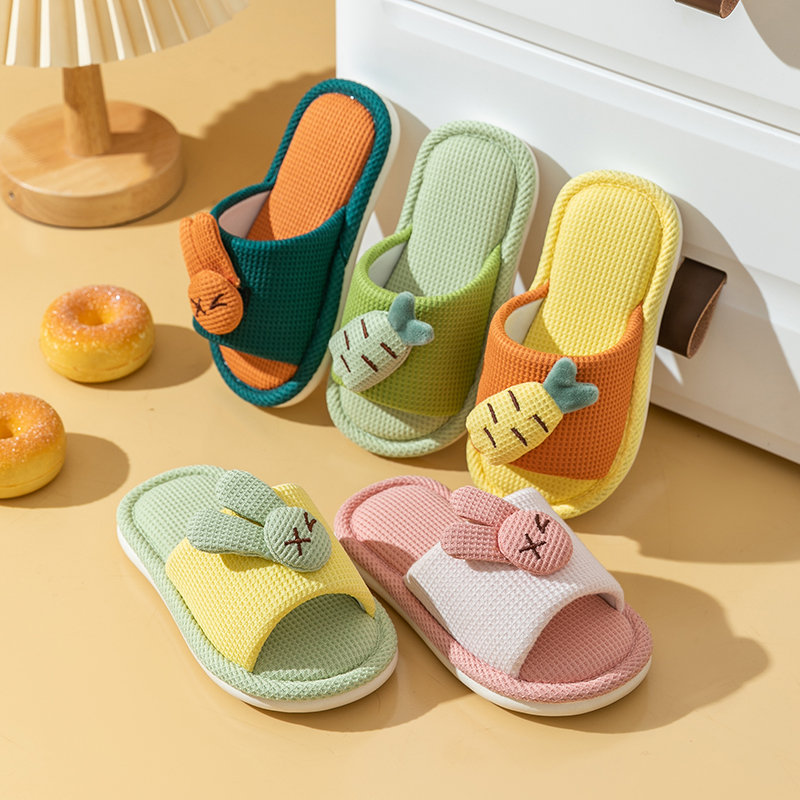 儿童亚麻拖鞋亲子可爱家居室内男童防滑女童春秋四季夏季女孩夏季