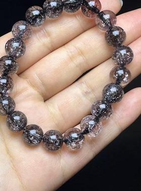 黑 爆花晶 单圈手链 黑爆花diy配饰简约百搭礼物