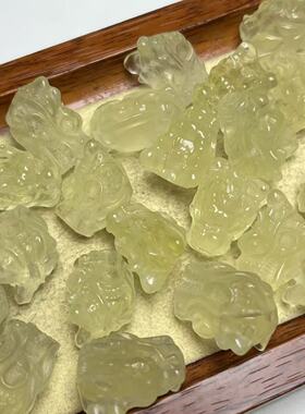 天然黄水晶龙头 约19毫米 头尾通孔 diy配饰简约百搭礼物