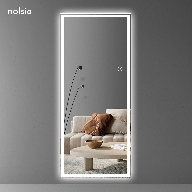 nolsia家用壁挂全身镜led带灯智能装饰镜试衣间悬挂无框穿衣镜子 - 图0