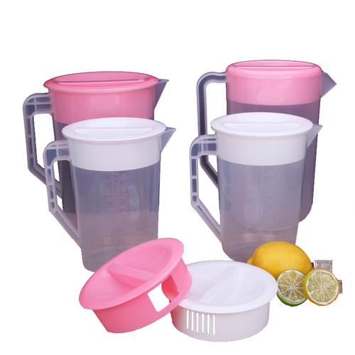 塑料冷水壶大容量家用耐高温带盖量杯刻度果汁壶透明扎壶凉茶水壶 - 图3