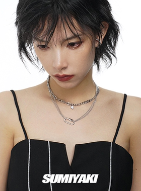 拼接双层锆石女高级感小众锁骨链