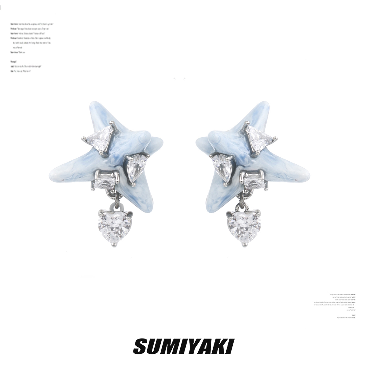 SUMIYAKI Virus系列 爆炸病毒耳钉 蓝色云彩滴釉重工小众个性耳饰 - 图3