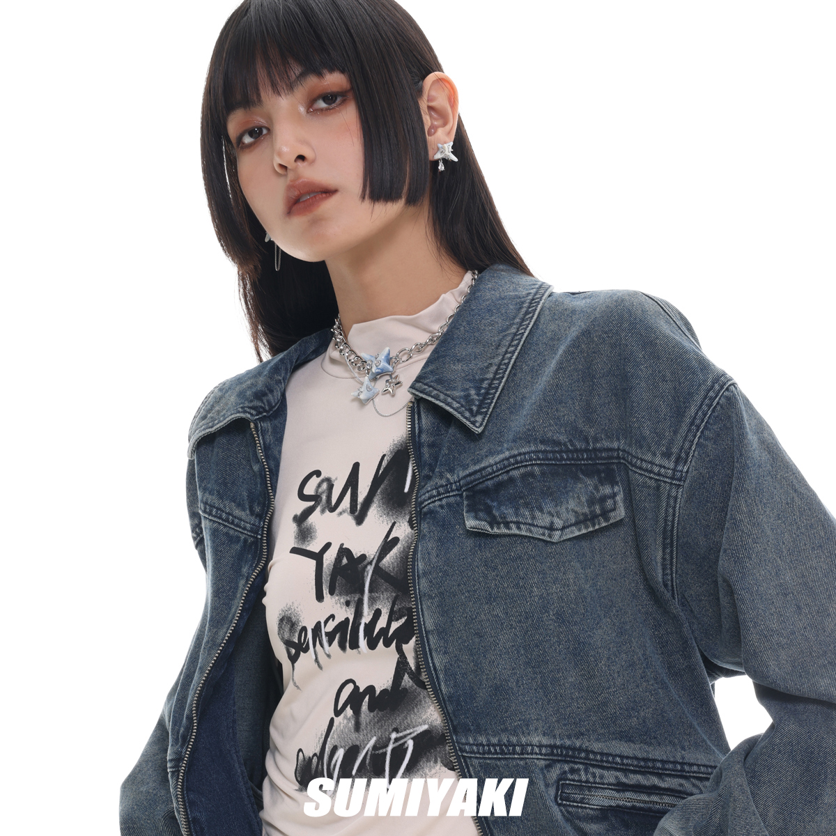 SUMIYAKI Virus系列 爆炸病毒耳钉 蓝色云彩滴釉重工小众个性耳饰 - 图2