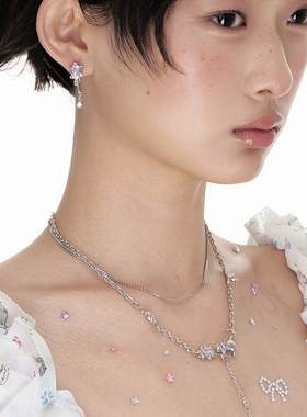 猫咪蝴蝶结叠戴项链锁骨链