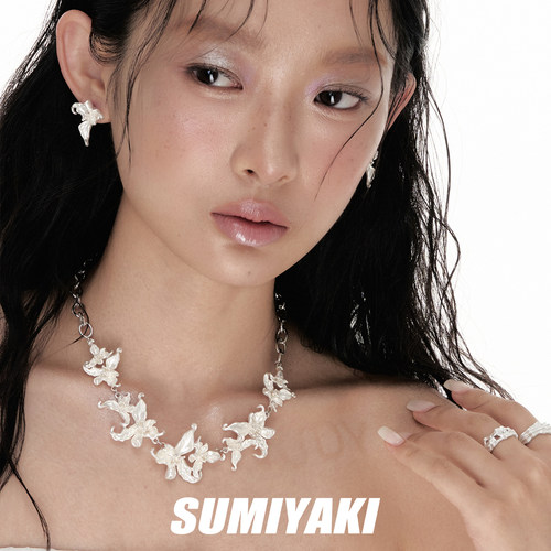SUMIYAKI 苍白诉说系列 纯白鸢尾花耳环小众设计轻奢高级感耳饰女 - 图1