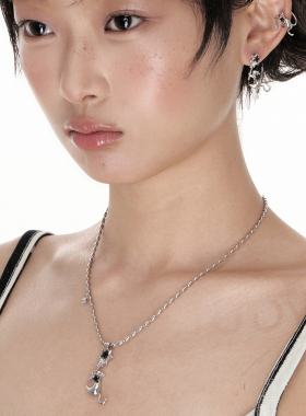 猫咪锆石星星项链小众设计