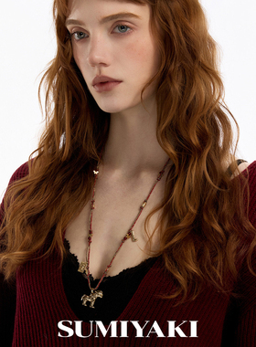 新年马金线红绳长项链串珠毛衣链