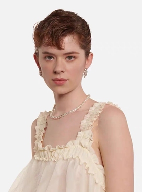 一眼心动珍珠水晶项链少女