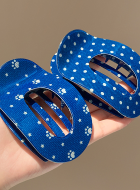 藏蓝色猫爪印骨头鲍鱼抓夹发夹