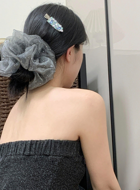 高级感灰色满天星网纱大肠发圈