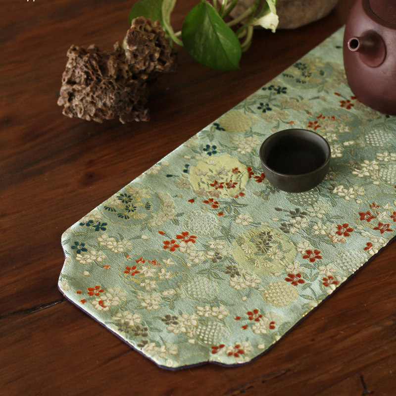 新中式织锦茶席锦缎禅意茶垫桌旗棉麻壶垫隔热垫黑色麻布香道席,淘宝优惠券,粉丝福利购,淘宝优惠卷