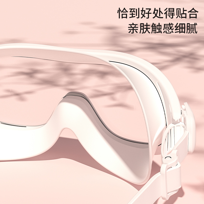 韩启运动户外专营店特步泳镜女防水防雾高清近视大框男款游泳眼镜泳帽套装女士潜水镜0