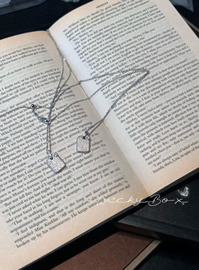 「无事牌」925银满钻葫芦福禄方牌项链轻奢小众设计感简约锁骨链