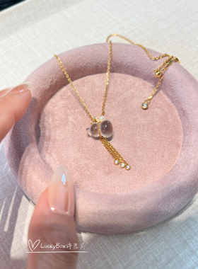 「金晶福葫」双A白水晶葫芦珍珠925银镀18k金项链新中式小众优雅